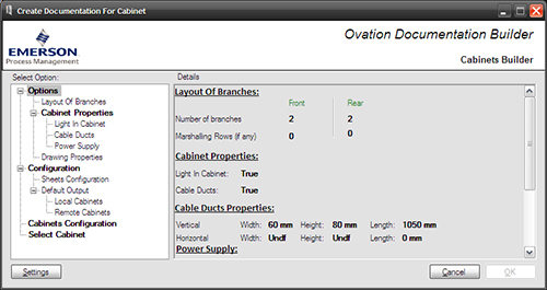 Screenshot Emerson Ovation Documentation Builder