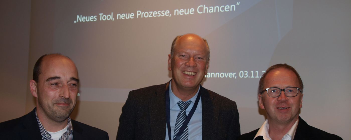 v.l. Thomas Möller, Urlich Cord, Jörg Hammerich beim Technologietag für Anlagenbauer in Hannover
