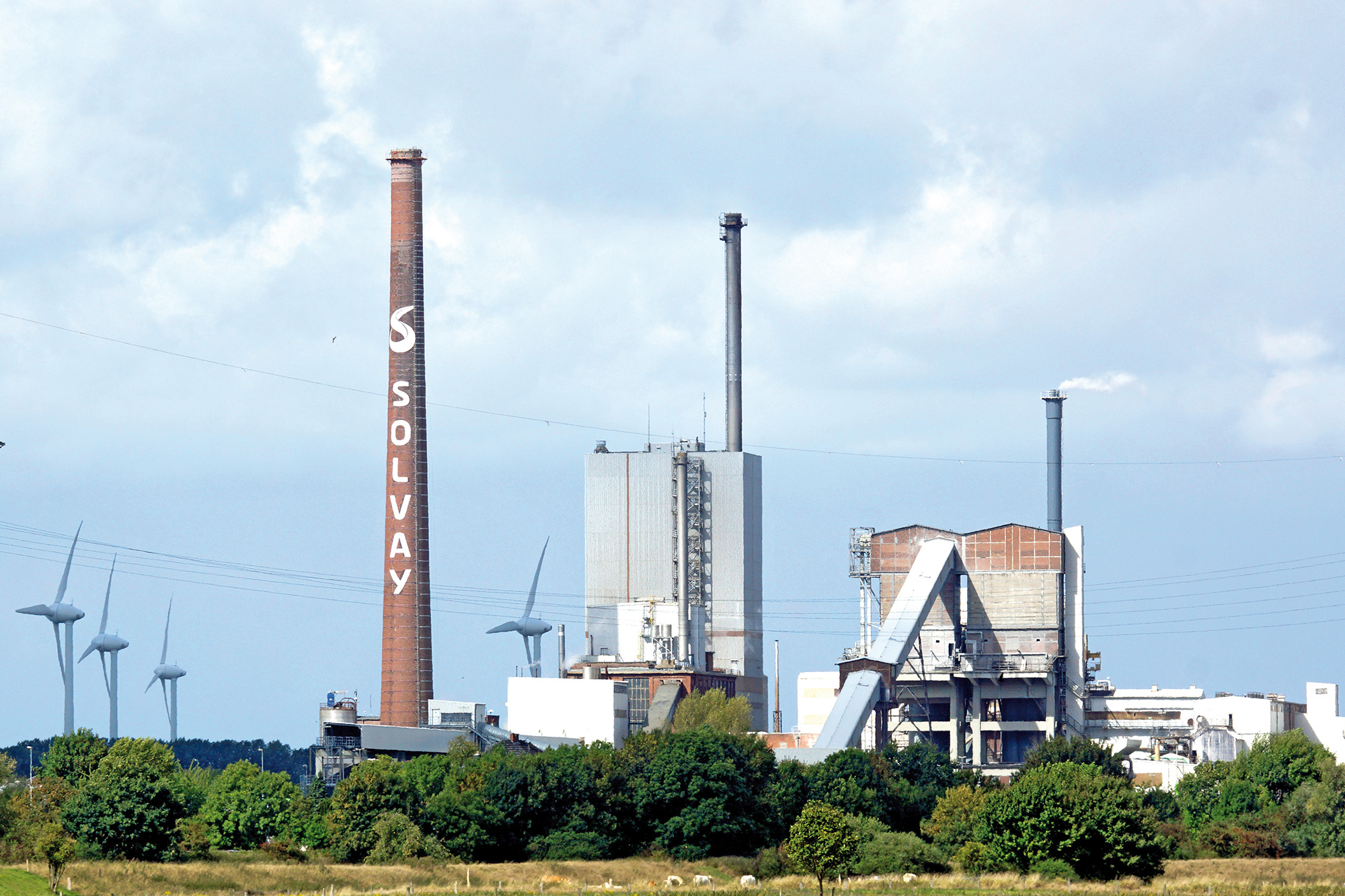 Solvay Plant View to the power station and the soda ash production